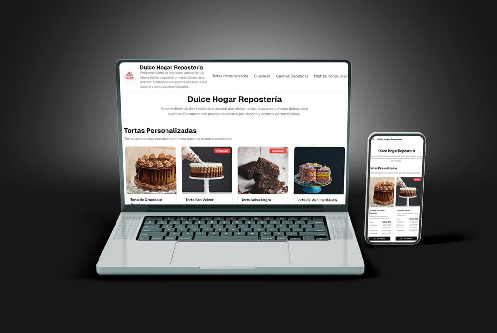 Catálogo digital en laptop